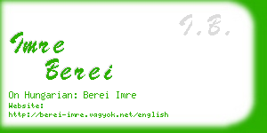 imre berei business card